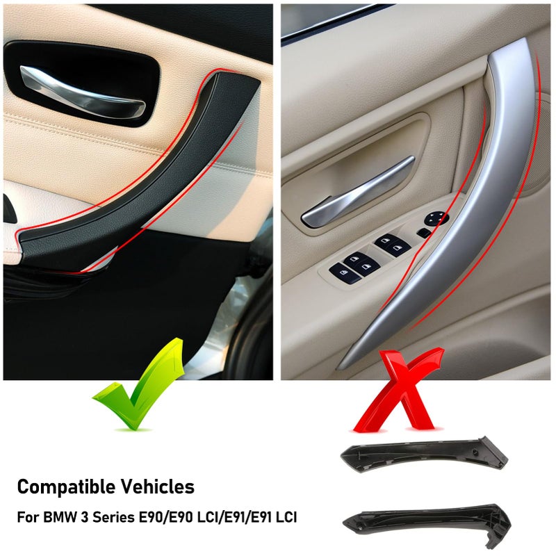 TTCR-II Compatible with BMW 3 Series Door Handle Covers 2006-2012, Completed Part 2 Pcs for E90 E91 Door Pull Handles Replacement Kit Fits 323 325 328 330 335 Sedan & Touring (Black, Right) - Image 3